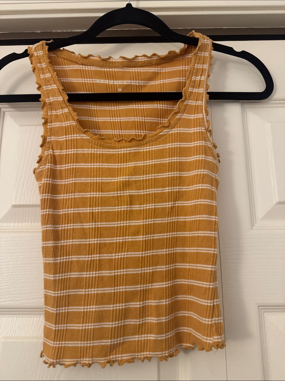 Aeropostale Mustard Yellow Striped Ribbed Tank